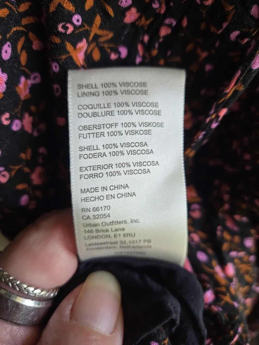 Free People Black Floral Smocked Flutter Sleeve Dress EUC
